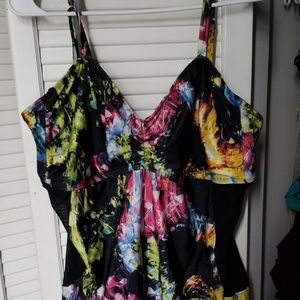 Floral mesh detail one piece swimsuit sz 24